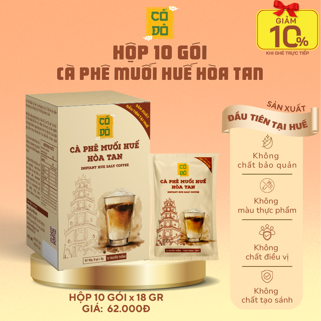 Hộp 10 gói cà phê hoà tan Cố Đô